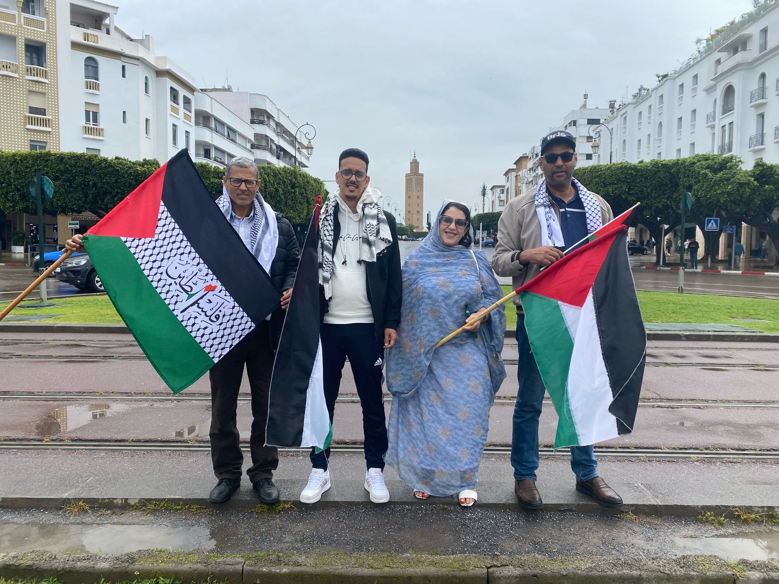 إعلاميون وفعاليات مدنية من الأقاليم الجنوبية يشاركون في مسيرة التضامن مع الشعب الفلسطيني بالرباط